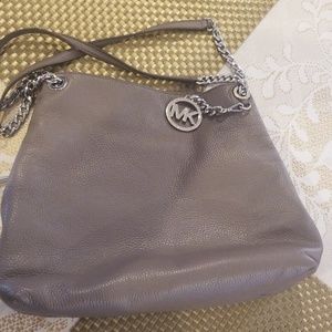 Michael Kors Gray Leather Shoulder Bag